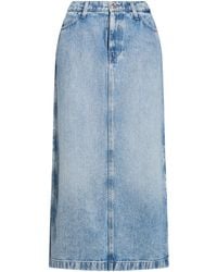 7 For All Mankind - Denim Skirt Lyocell - Lyst