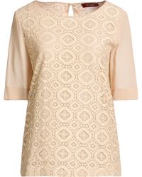 Max Mara - Top Cotton, Polyamide, Silk - Lyst