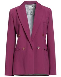 Alysi - Chocolat Mauve Blazer Polyester, Viscose, Elastane, Wool, Acetate - Lyst