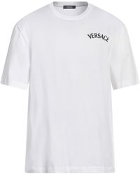 Versace - Embroidered Logo Cotton T-Shirt - Lyst