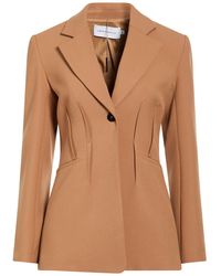 SIMONA CORSELLINI - Camel Blazer Polyester, Viscose, Cotton, Elastane - Lyst