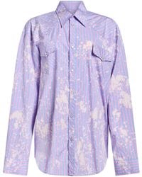 MSGM - Sky Shirt Cotton - Lyst