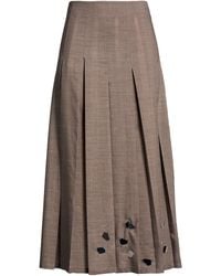 Alysi - Chocolat Maxi Skirt Polyester, Virgin Wool - Lyst