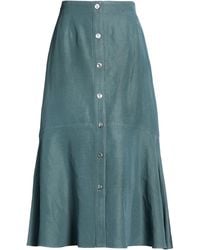 Agnona - Deep Midi Skirt Linen, Silk - Lyst