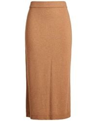 CROCHÈ - Camel Midi Skirt Polyamide, Viscose, Wool, Cashmere - Lyst
