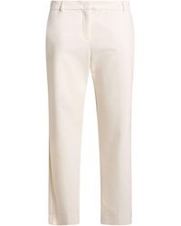 Marella - Ivory Pants Cotton, Polyamide, Elastane - Lyst