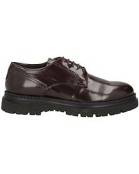 MANIFATTURE ETRUSCHE - Burgundy Lace-Up Shoes Leather - Lyst