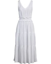 120% Lino - Midi Dress Linen - Lyst