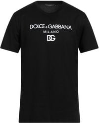 Dolce & Gabbana - Dg Embroidered T-Shirt With Lettering Logo Print - Lyst