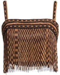 Elisabetta Franchi - Camel Top Polyamide, Elastane - Lyst