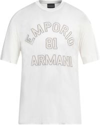 Emporio Armani - T-Shirt Lyocell, Cotton - Lyst
