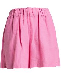 120% Lino - Fuchsia Shorts & Bermuda Shorts Linen - Lyst