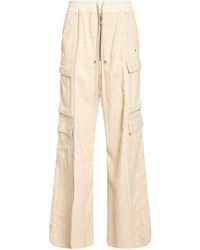 Rick Owens - Cream Pants Cotton, Linen - Lyst