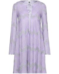 M Missoni - Lilac Mini Dress Cotton, Viscose, Metal, Polyamide - Lyst