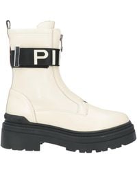Pinko - Cream Ankle Boots Leather - Lyst