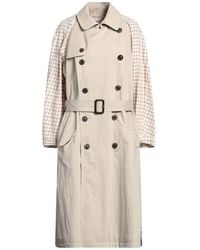 Maison Margiela - Cream Overcoat & Trench Coat Cotton, Polyamide - Lyst