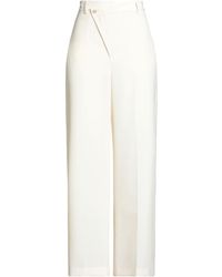 MM6 by Maison Margiela - Ivory Pants Polyester, Virgin Wool - Lyst