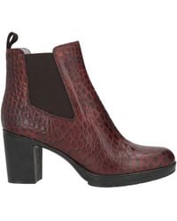 TF SPORT - Burgundy Ankle Boots Leather - Lyst