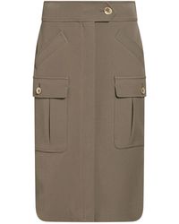 Eleventy - Military Midi Skirt Polyester, Viscose, Elastane - Lyst