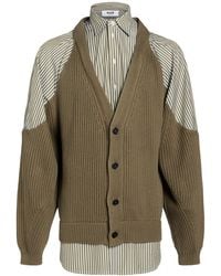 MSGM - Military Cardigan Cotton - Lyst