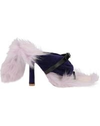 Burberry - Thong Sandal Leather, Textile Fibers - Lyst