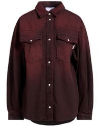 Soallure - Burgundy Denim Shirt Cotton - Lyst