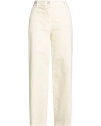Rebel Queen - Ivory Pants Cotton, Elastane - Lyst