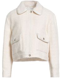 Sandro - Ivory Jacket Cotton, Alpaca Wool, Virgin Wool, Polyamide, Modal - Lyst