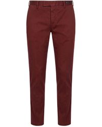 PT Torino - Burgundy Pants Cotton, Elastane - Lyst