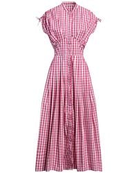 Caliban - Pleated Checked Maxi Shirt Dress - Lyst