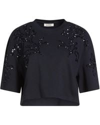 Sandro - Midnight T-Shirt Cotton, Polyester - Lyst