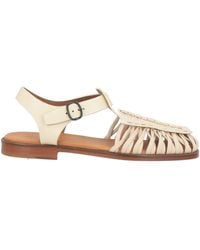 Hereu - Ivory Sandals Leather, Textile Fibers - Lyst