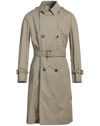 Brunello Cucinelli - Khaki Overcoat & Trench Coat Cotton, Polyamide - Lyst