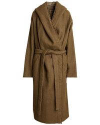 Uma Wang - Khaki Coat Virgin Wool, Alpaca Wool, Wool, Polyamide, Cotton - Lyst