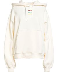 MSGM - Ivory Sweatshirt Cotton - Lyst