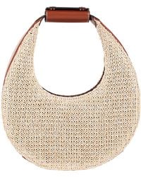 STAUD - Raffia Mini Moon Bag -- Handbag Bovine Leather, Polyurethane - Lyst