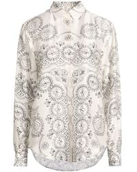 Xacus - Ivory Shirt Viscose, Silk - Lyst