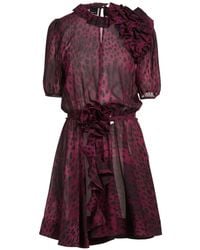 Pinko - Plum Mini Dress Polyester - Lyst