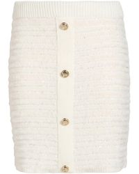 SIMONA CORSELLINI - Ivory Mini Skirt Acrylic, Nylon, Polyester, Viscose - Lyst