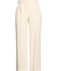 Antonelli - Ivory Pants Viscose, Linen - Lyst