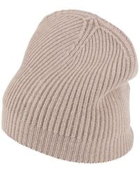 Peserico - Taupe Hat Virgin Wool, Silk, Viscose, Cashmere, Polyester - Lyst