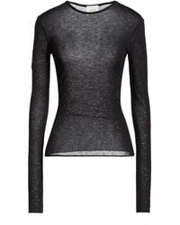 Alysi - Crème T-Shirt Viscose, Wool - Lyst