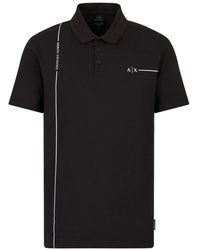 Armani Exchange - Logo Stretch-Cotton Polo Shirt - Lyst