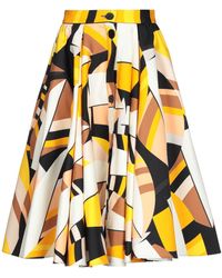 MSGM Falda a media pierna - Amarillo