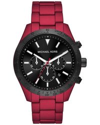 Reloj Theroux de acero inoxidable revestido Michael Kors de hombre de color Rojo Lyst