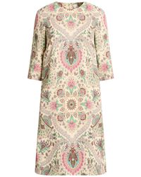 Etro - Cream Mini Dress Viscose, Elastane - Lyst