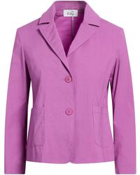 Niu - Mauve Blazer Cotton, Elastane - Lyst