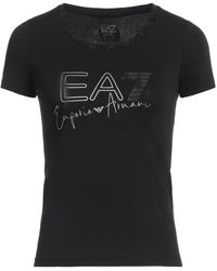 EA7 - T-Shirt Organic Cotton, Modal, Elastane - Lyst