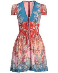 Sandro - Mini Dress Viscose, Linen - Lyst