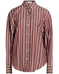 Brunello Cucinelli - Burgundy Shirt Cotton, Silk, Brass - Lyst